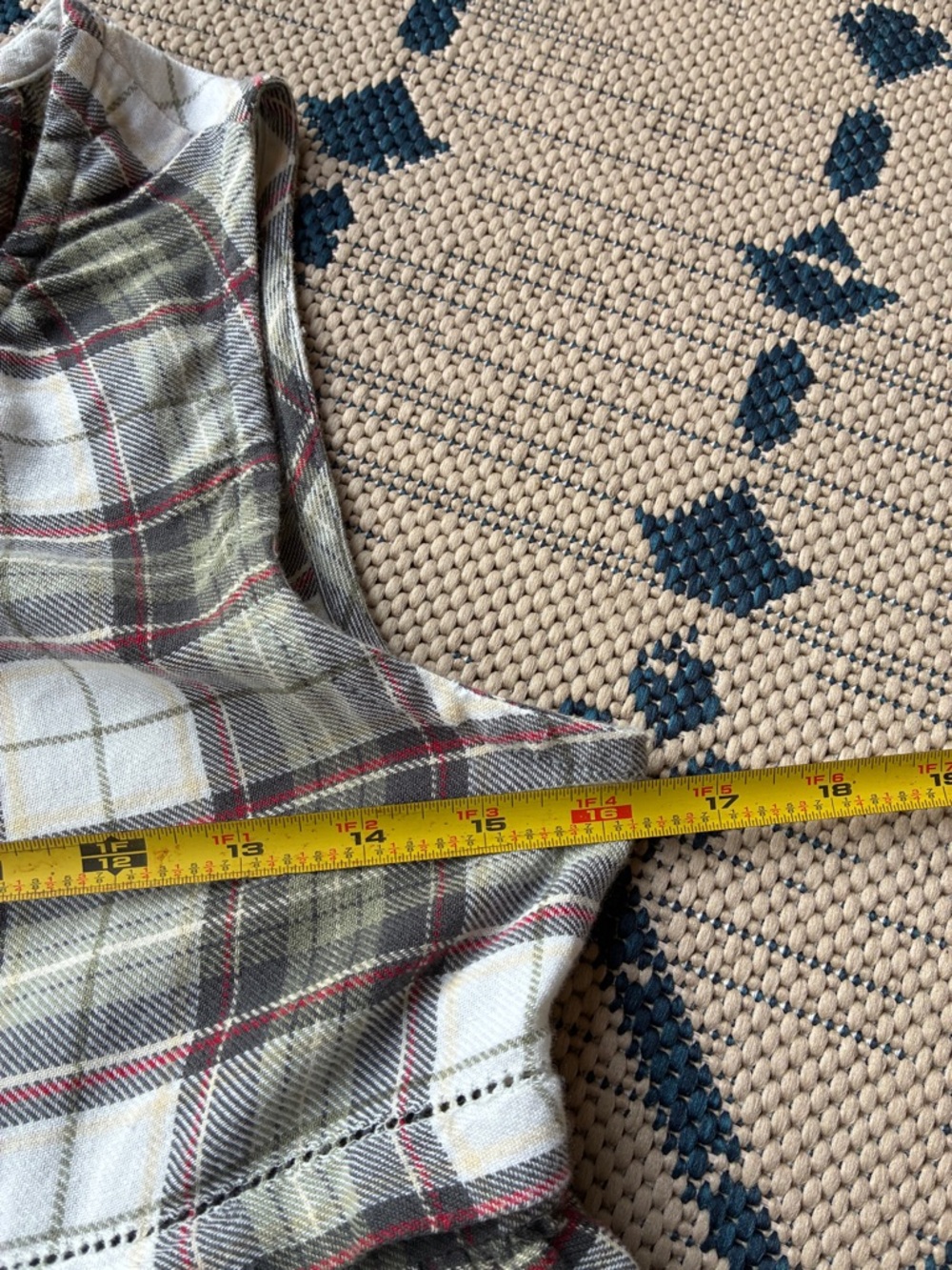 Basin + Range Organic Cotton Plaid Tiered Midi "Ranch" Farmhouse Dress - Picture 6 of 10